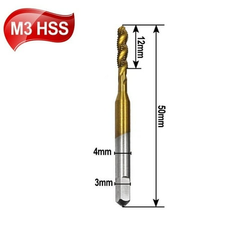 

1Pcs HSS Screw Tap Metric Spiral Thread Tap Drills High Speed Steel Hand Tap