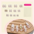thumbnail image 2 of LOVEVER 24pcs Gold Acrylic Press on Nail French Tips Sun Moon Design Almond False Nail, 2 of 7