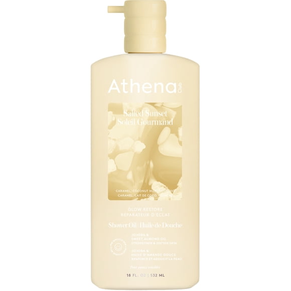 Athena Club, Huile de douche réparateur d'éclat, Couché de Soleil Salé, 532mL