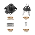 thumbnail image 3 of Uxcell 4 Pack Cerradura de Cajón con Llaves, Cerradura de Acero Aleado con Llave Diferente y Cilindro de 7/8" x 5/8" Negro, 3 of 7