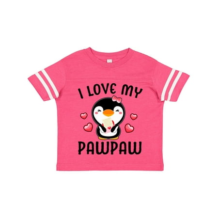 

Inktastic I Love My Pawpaw with Cute Penguin and Hearts Gift Toddler Toddler Girl T-Shirt