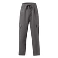 thumbnail image 6 of Dresfit Cargo Pants Men Elastic Waist Big and Tall Baggy Sweatpants 2026 Casual Open Bottom Uncuffed Hiking Sweat Pants Relaxed Fit Workout Trousers Dark Gray S, 6 of 8