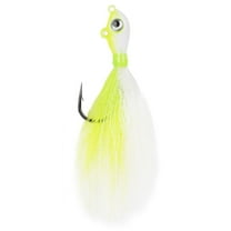 Mustad 3oz White & Chartreuse Big Eye Bucktail Fishing Jig