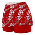 thumbnail image 6 of Feancey Golf Skirts for Women with Shorts Plus Size Casual Workout Skorts 2 Pockets Flower Printed Tennis Mini Skirt Active High Waist Running Skort Red XL, 6 of 6