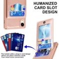 thumbnail image 3 of for iPhone XR Wallet Case with RFID Blocking Card Holder,6 Card Slots PU Leather Magnetic Buttons Portrait Stand Wrist Strap Case for iPhone XR 6.1 Inch,Macaron Rosegold, 3 of 15