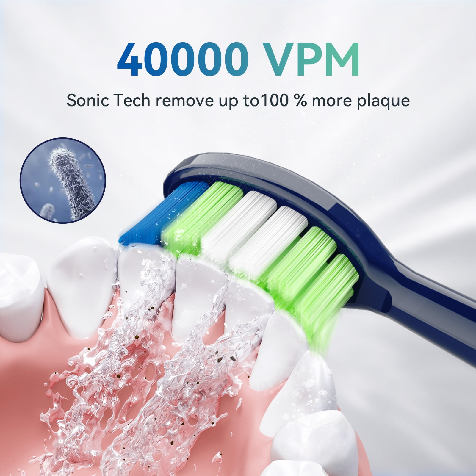 JTF Sonic Smart Toothbrush Genuine Standard Brush Heads, 7 Pack, Blue, P200
