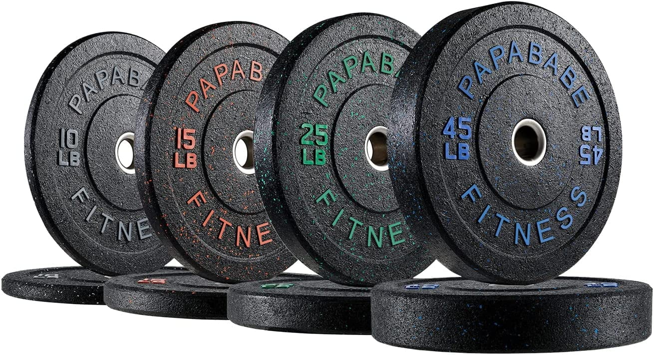 papababe Bumper Plates, HighBounce Olympic Weight Plates with Colored