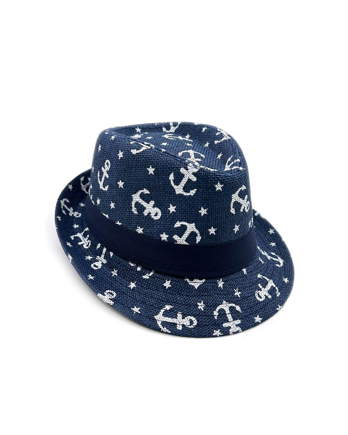 Kids Summer Straw Anchor Hat for Toddler Boys Fedora Beach Sun Hat