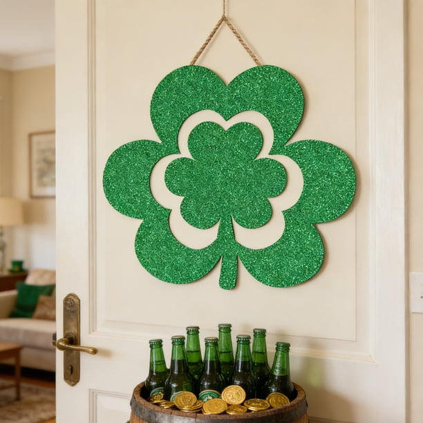 Decoraciones del Día de San Patricio, Accesorios del Día de San Patricio, Regalos del Día de San Patricio, Decoración de escena colgante de puerta verde del Día de San Patricio, Adornos colgantes, Ado
