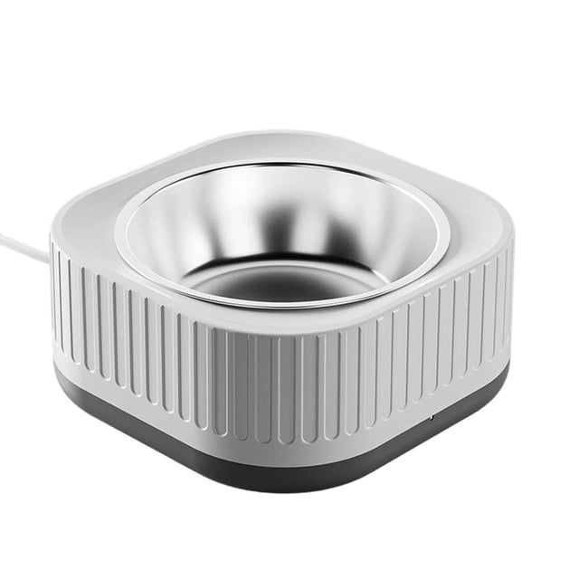 Heated Pet Water Bowl with Adjustable Temperature Control 35-40°C | 360ml Stainless Steel Outdoor Weatherproof Heated Dog Cat Rabbit Bird Waterer for Winter Use