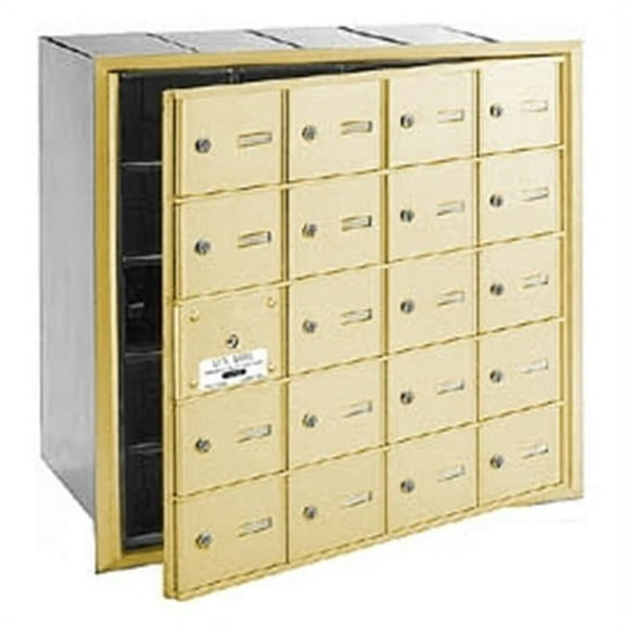4B  Horizontal Mailbox (Includes Master Commercial Lock) - 20 A Doors (19 usable) - Sandstone - Front Loading - Private Access