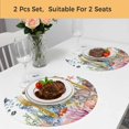 thumbnail image 5 of Brown Turtle Coastal Round 13 Inch Placemats Set of 2, Summer Beach Coral Seahorse Botanical HeatResistant Non Slip Place Mats for Dining Table, Wipeable Braided Kitchen Table Mats for Housewarming, 5 of 9