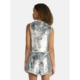 thumbnail image 2 of No Boundaries Sequin Tank Top and Shorts Set, 2-Piece, Women's, 2 of 4