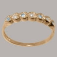 thumbnail image 3 of LBG British Made 9k Rose Gold Cultured Pearl & Aquamarine Womens Eternity Ring - 33 size options - Size 10, 3 of 9