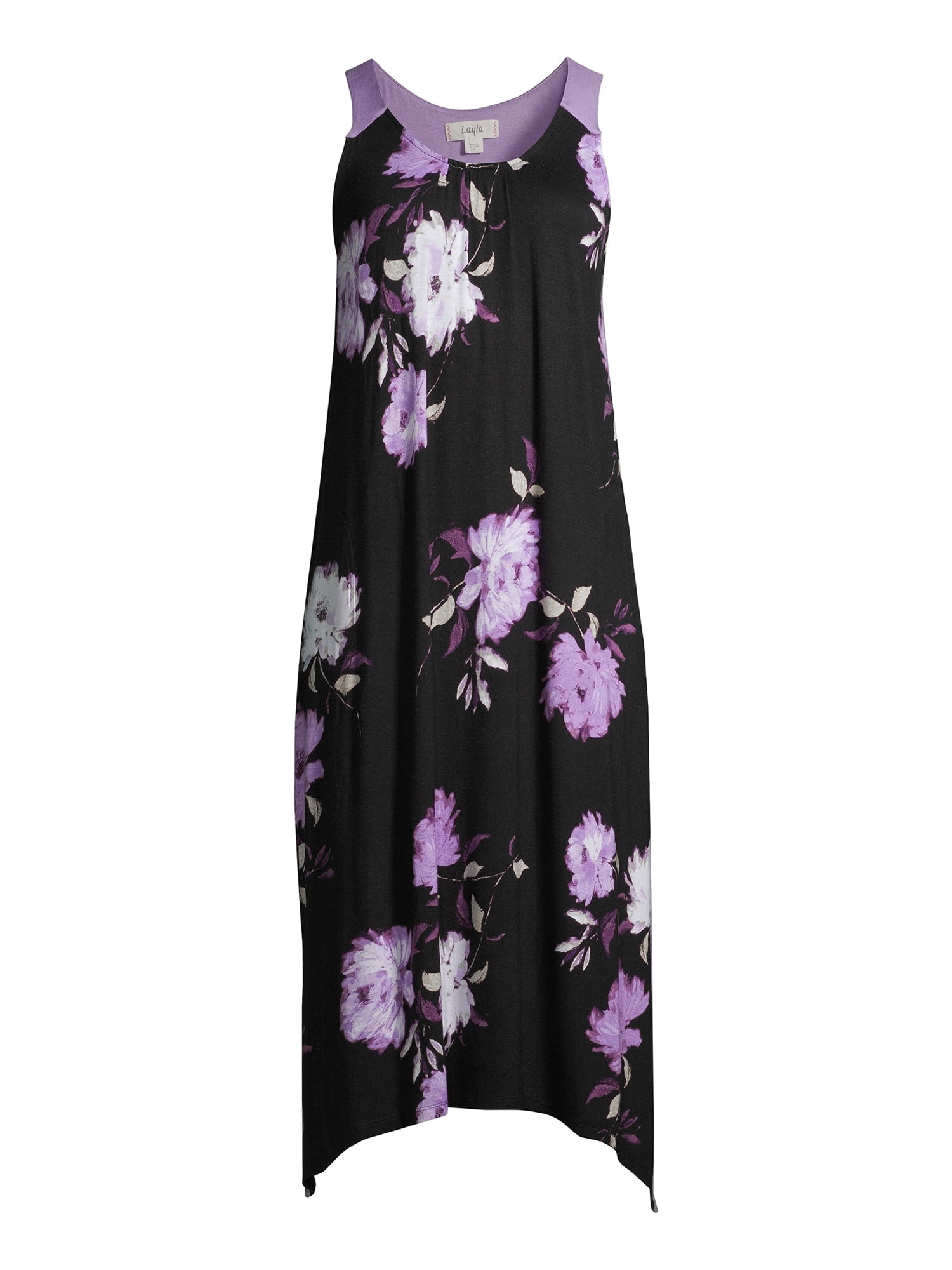 Layla Women's and Women's Plus Knit Midi Chemise Nightgown