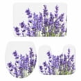 thumbnail image 2 of Spring Flowers Bathroom Rugs Set Country Watercolor Purple Lavender Floral Leaf Plant Non Slip Absorbent Soft Bath Mats 3 Piece Set with Bathroom Rug, U-Shaped Floor Mat, Toilet Seat Cover Small Size, 2 of 9
