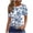 Blue, variant on Sustainable Women's Short Sleeve Tops Leaf Print Crew Neck Short Sleeve T-Shirt, Oversized Loose Fit Casual Summer Tops for Women Daily Wear Blue,M