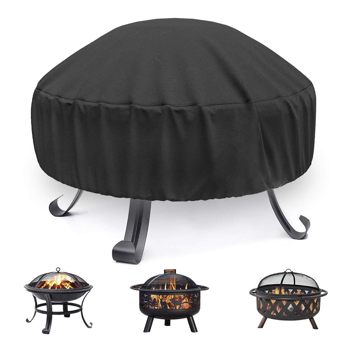 Fire Pit Cover Round for Fire Pit 30*22inch , 420D Heavy Duty Outdoor