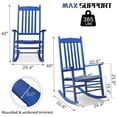 thumbnail image 5 of Zimtown Outdoor Wooden Rocking Chair Patio High Back Ergonomic Seat Porch Garden Navy Blue, 5 of 8