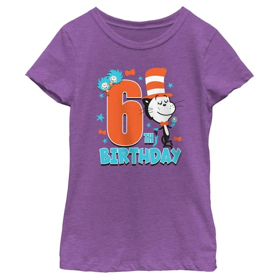 Girl's Dr. Seuss Cat in the Hat and Friends Birthday Graphic T-Shirt