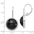 thumbnail image 3 of White Sterling Silver Earring Drop & Dangle Women'S Cubic Zirconia CZ Clear Black 33 mm 18, 3 of 3