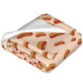 thumbnail image 2 of Bixox Fleece Blanket Hot Dog 2 Pattern Super Soft Double-Sided Microfiber Flannel Blanket for Sofa, Bed, Couch,Suitable for All Seasons -, 2 of 5