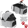 thumbnail image 4 of Carriola Doble para Mascotas Cochecito para Perros y Gatos Pequeños - Medianos Transportadora Ligera y Plegable Ruedas con Freno - Gris, 4 of 7