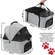thumbnail image 4 of Carriola Doble para Mascotas Cochecito para Perros y Gatos Pequeños - Medianos Transportadora Ligera y Plegable Ruedas con Freno - Gris, 4 of 7