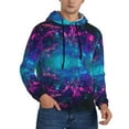 thumbnail image 2 of Clouds Galaxy Pullover Hoodie for Men 3D Print Loose Fit Long Sleeve Hooded Sweatshirt with Pocket Small, 2 of 5