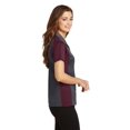 thumbnail image 2 of Sport-Tek Ladies Colorblock Micropique Sport Wick Polo-4XL (Iron Grey/ Maroon), 2 of 3