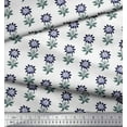 thumbnail image 2 of Soimoi Polyester Crepe Fabric Leaves & Floral Block Print Fabric by The Yard 52 Inch Wide, 2 of 3