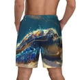 thumbnail image 4 of Uemuo Sunshine Underwater Sand Turtle Pattern Mens Swim Trunks Quick Dry Board Shorts with Mesh Lining, Stretch Beach Shorts Quick Dry No-Chafing Board Shorts-Medium, 4 of 9
