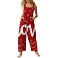 thumbnail image 2 of Valentines Overalls for Women Loose Fit Cute Heart Pattern Baggy Wide Leg Jumpsuits Valentine Overalls Casual Rompers with Pockets, 2 of 5