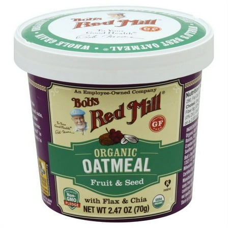 Bobs Red Mill Gluten Free Organic Fruit & Seed Oatmeal Cup 2.47 oz Container