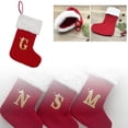 thumbnail image 2 of Christmas Stockings with Embroidered Letters, Personalized Initial Stockings for Family Holiday Decor,Red Xmas Stocking with Soft Plush for Fireplace Mantle Tree Festive Season Home Decoration, 2 of 5
