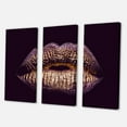 thumbnail image 3 of Designart ' Sexy Golden Metallized Woman Lips III ' Modern Canvas Wall Art Print, 3 of 3