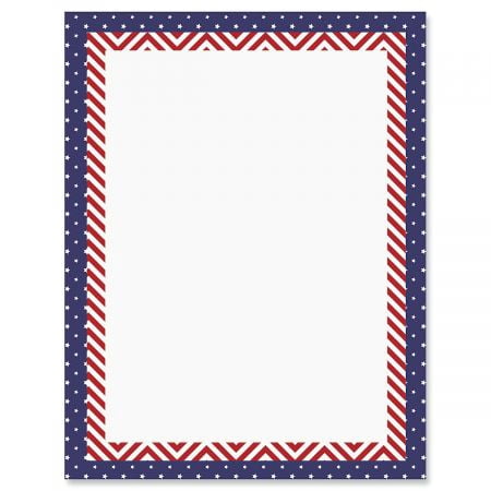 Patriotic Banner Patriotic Letter Papers - Set of 25, American Flag ...