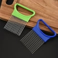 thumbnail image 2 of Steel Peeler Vegetable Leaf Remover+Needle Onion Cut Holder Useful X0Z0 S5C3, 2 of 9