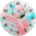thumbnail image 5 of Dreamtimes Pink Flamingo Wall Clock, 10 Inch Silent Non Ticking Round Clock Oil Painting Clock Easy to Read Clock for Living Room Bedroom Bathroom Home Decor, 5 of 7