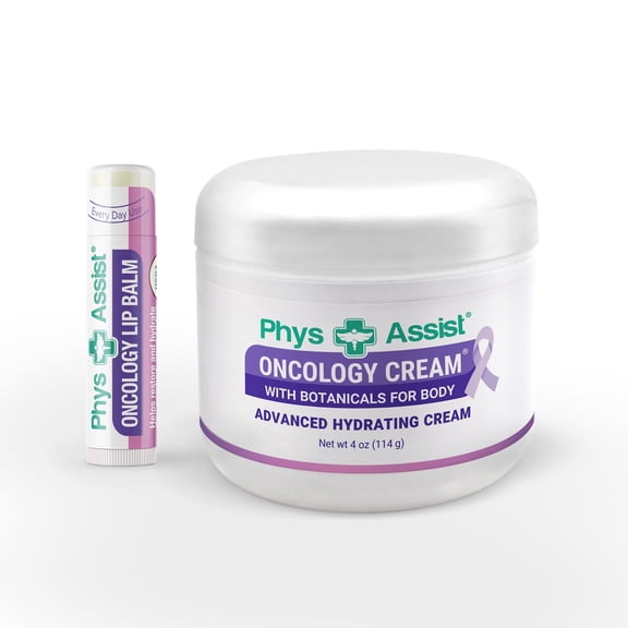 PhysAssist® Oncology Cream® 4 oz with Lip Balm. Botanical moisturizer for delicate, sensitive-feeling skin. Provides gentle daily hydration with lavender, calendula & peppermint.