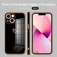 thumbnail image 3 of Compatible with iPhone 13 Case for Women Girls, Cute Heart Design with Luxury Plating Bumper, Soft TPU Shockproof Back Cover with Full Camera Protection for iPhone 13 Phone Case, Black, 3 of 13