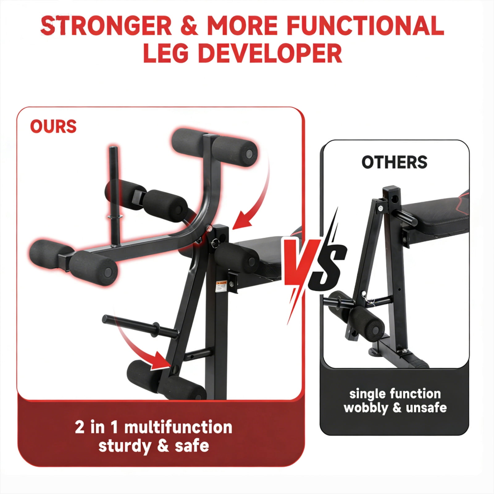 Foldable 750LBS Weight Bench Set, Adjustable Workout Bench Set for Home Gym Exercise with Leg Extension and Squat Rack, Bench Press Set for Men & Women Full Body Strength Training