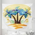 thumbnail image 1 of Tropical Tapestry, Colorful Cartoon Tropical Island Hawaiian Torch Seagulls Sunset Summer Theme, Fabric Wall Hanging Decor for Bedroom Living Room Dorm, 5 Sizes, Blue Orange, by Ambesonne, 1 of 1