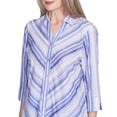 thumbnail image 4 of Alfred Dunner Womens Mitered Iris Stripe Button Down Top, 4 of 4