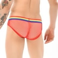 thumbnail image 2 of Vedolay Ladies Underpants Mens Briefs Wide Belt Mens Underwear Mesh Sport Underwear,Red L, 2 of 5