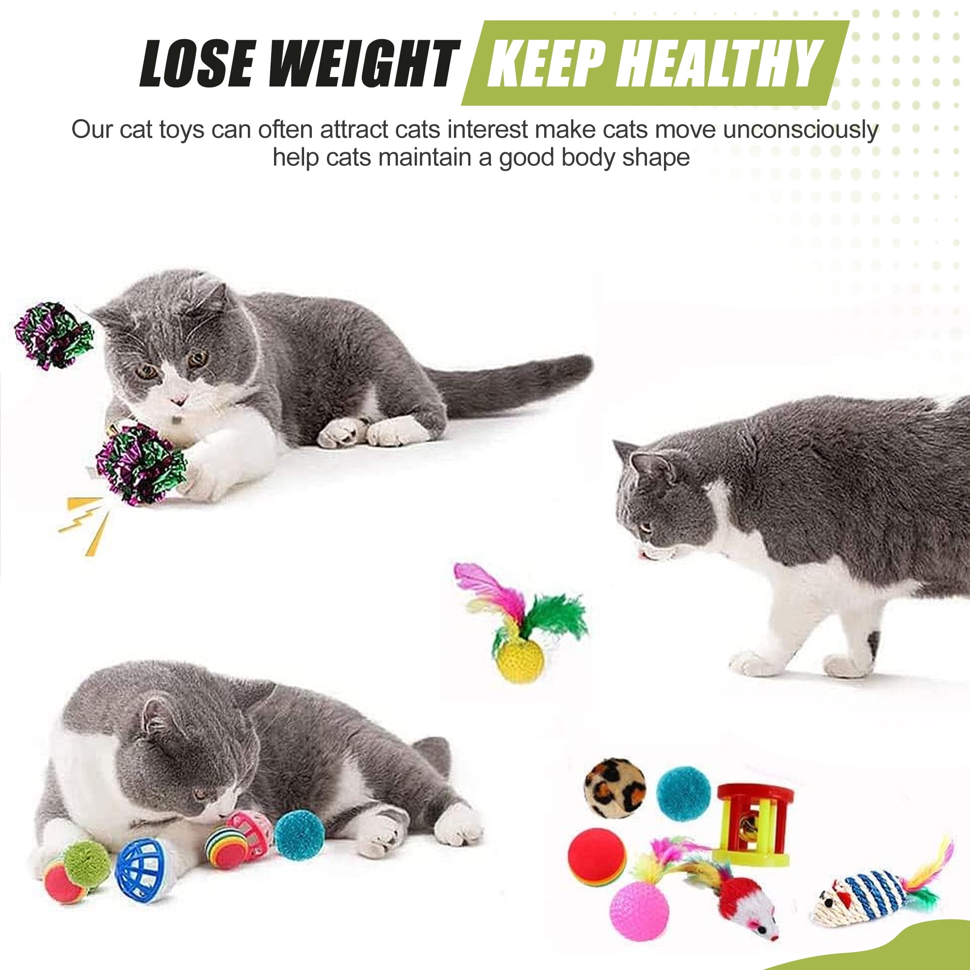 21Pcs Cat Toys Kitten Toys, Interactive Kitten Toys for Indoor Cats, Variety Catnip Toys with Collapsible Cat Tunnel, Cat Toy Balls, Cat Wand