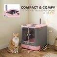thumbnail image 2 of Cat Litter Box with Lid, Enclosed Litter Box for Medium Cats, Front-Entry and Top-Exit, Scoop, Deodorizer Bag, Pink, 2 of 8