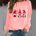 thumbnail image 2 of IROINID Offres Vêtements d'Hiver pour Femmes Chandail à Capuche Décontracté Imprimé Cœur de la Saint-Valentin Col Rond Chandail en Molleton Haut, Pink, 2 of 3