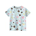 thumbnail image 5 of Grblisyd Girls Shirts Kids Summer Fashion Cute Cartoon Print Crewneck Short Sleeve Tops Casual Tees 10-12 Years, 5 of 5