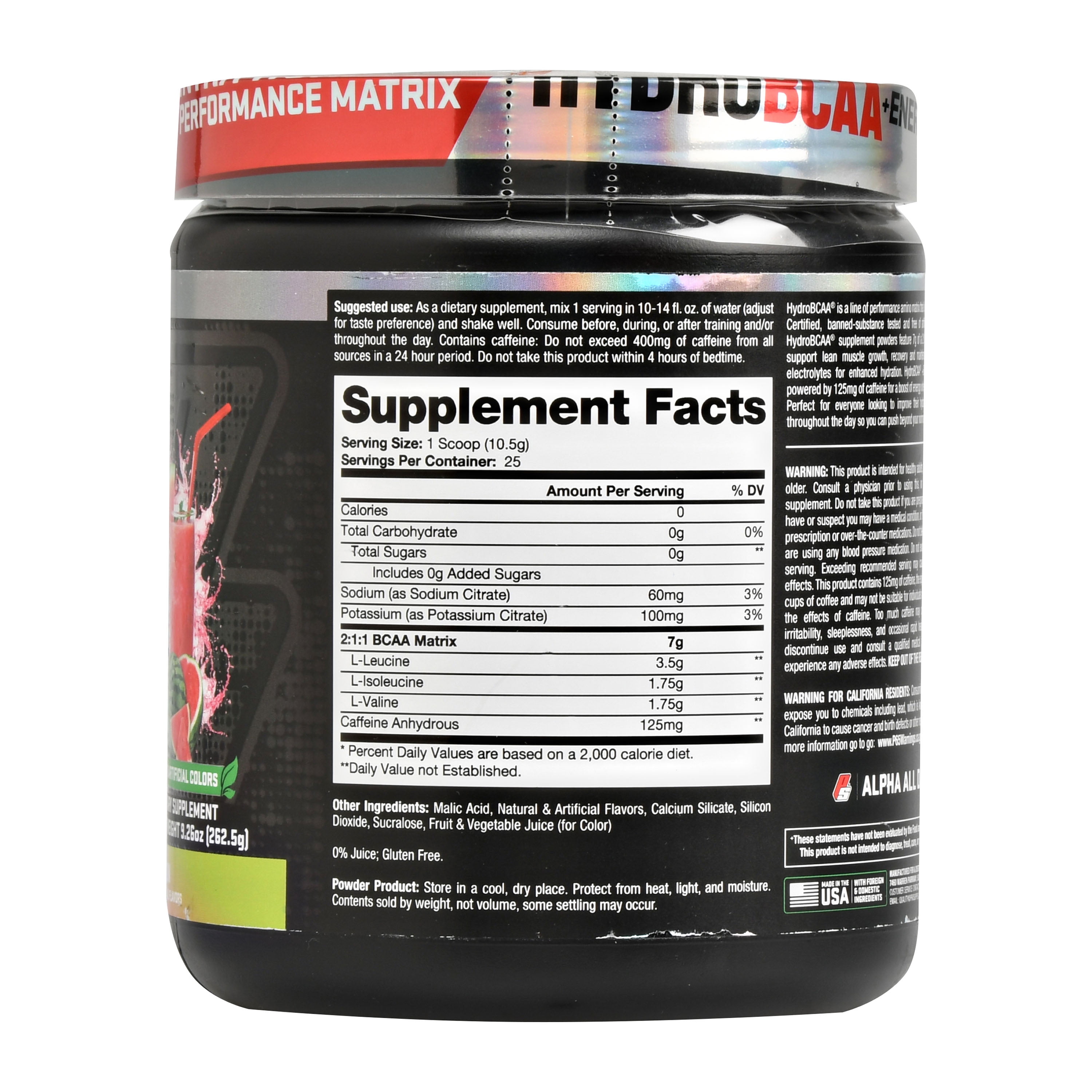 ProSupps HydroBCAA + ENERGY Intra-Workout Performance Matrix, 25 Servings, Watermelon